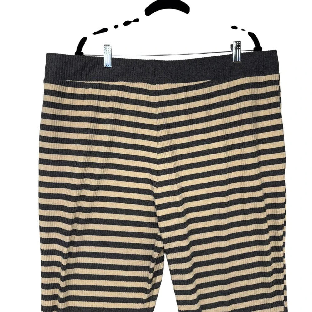 Torrid Sleep Striped Ribbed Jogger Pants Lounge Sleepwear Women Size 3 Black Tan